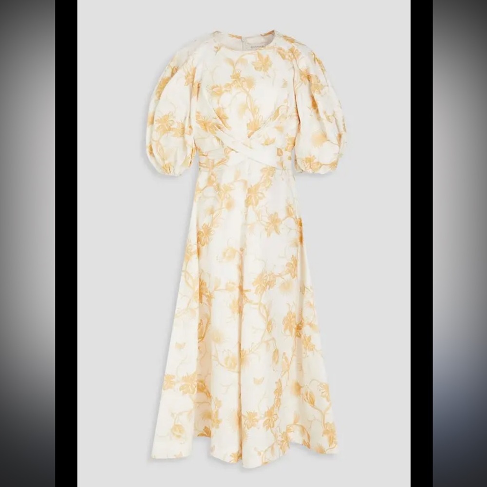 ZIMMERMANN draped Linen Midi Dress